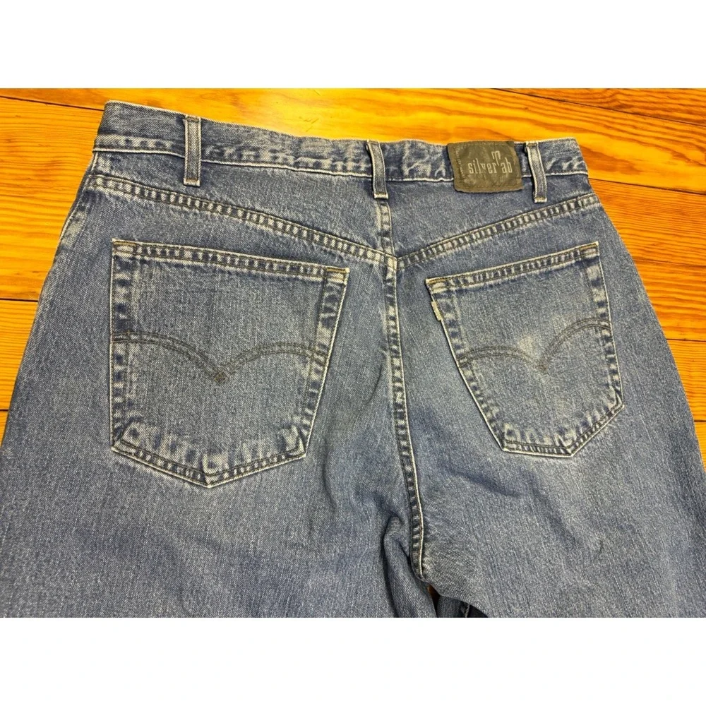 Vintage Levis SilverTab Baggy Jeans‎ Y2K Mens 36x36 Medium Wash Wide Leg